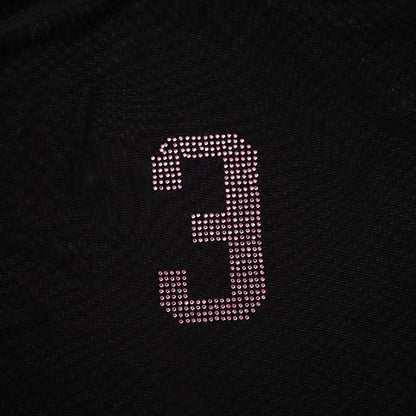 Long sleeve crewneck mesh beaded top