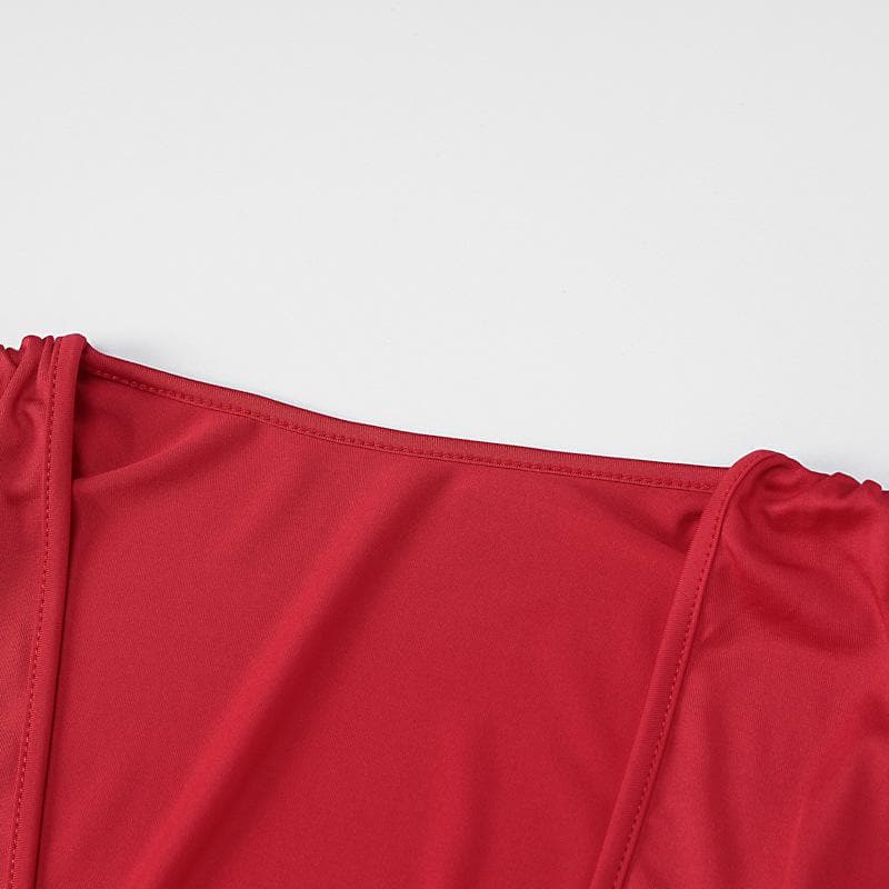 Deep V neck ruched solid mini dress