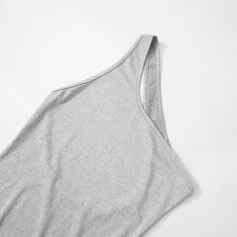 One shoulder solid backless maxi dress