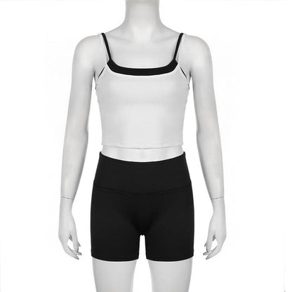 U neck contrast 2 piece cami pant set