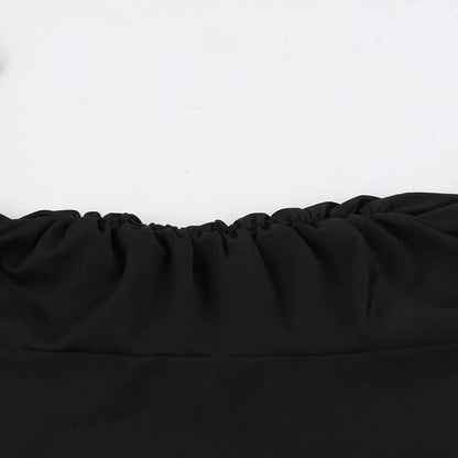 Ruched long flared sleeve v neck solid mini dress
