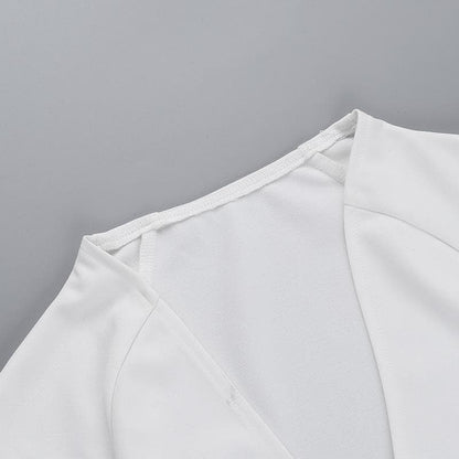 Long sleeve zip-up bustier v neck top