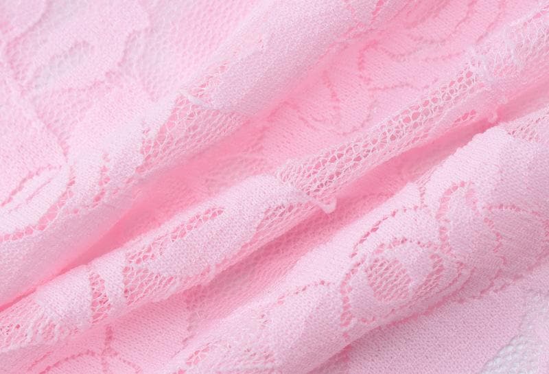 Ruffle lace stitch see through solid cami maxi dress