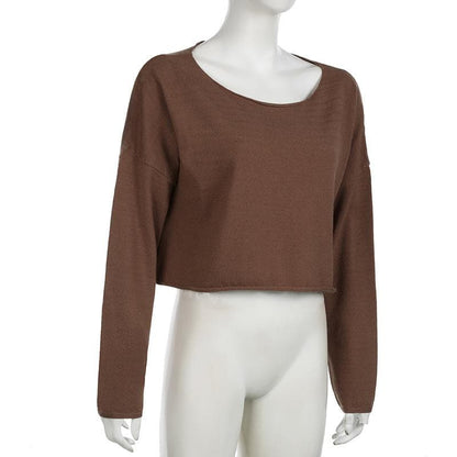 Long sleeve knitted solid top