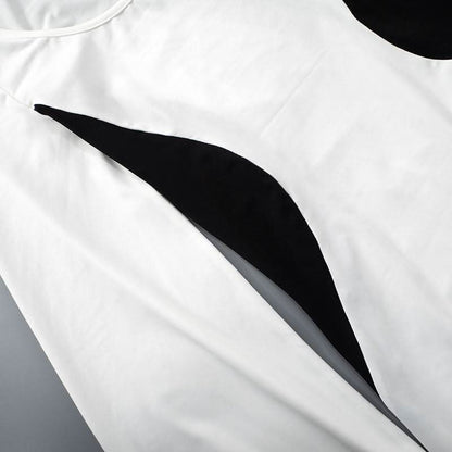 Long flared sleeve u neck slit ruffle maxi dress