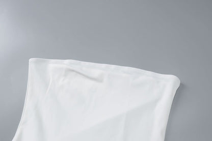 Backless solid A-line tube mini dress