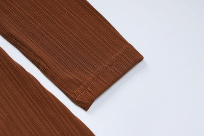 Long sleeve solid round neck maxi dress-final-sale