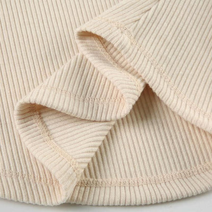 Round neck long sleeve lace ribbed solid top