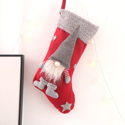 Fluffy no face doll applique socks decor