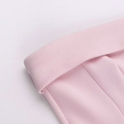 Pink corset backless tube mini dress