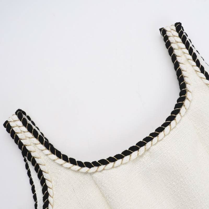 U neck zip-up backless cami mini dress