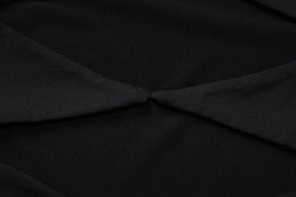 Long sleeve crewneck gloves hollow out solid maxi skirt set-final-sale