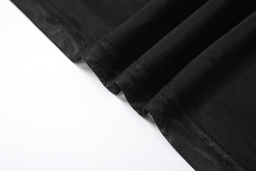 U neck backless rose print mesh cami maxi dress