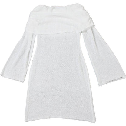 Long sleeve off shoulder knitted mini dress