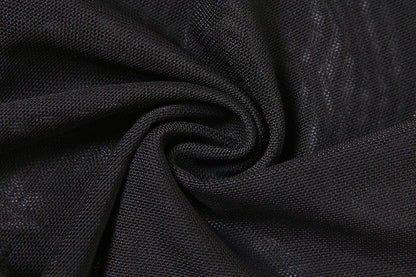 Buckle mesh ruffle halter backless low cut crop top