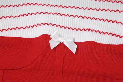 Contrast patchwork gloves fluffy ruffle backless tube mini dress-final-sale