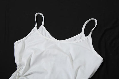 U neck hollow out solid cami cut out maxi dress-final-sale