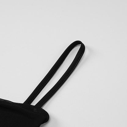 Ruffle cross back solid lace up cami maxi dress