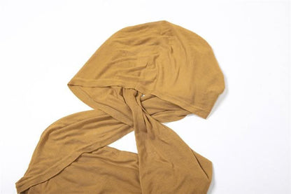 Hoodie solid cross front ruched backless sleeveless maxi dress-final-sale