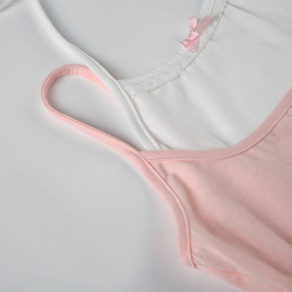 Halter bowknot patchwork cami top