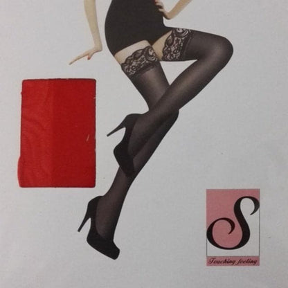 Solid lace mesh thigh high socks