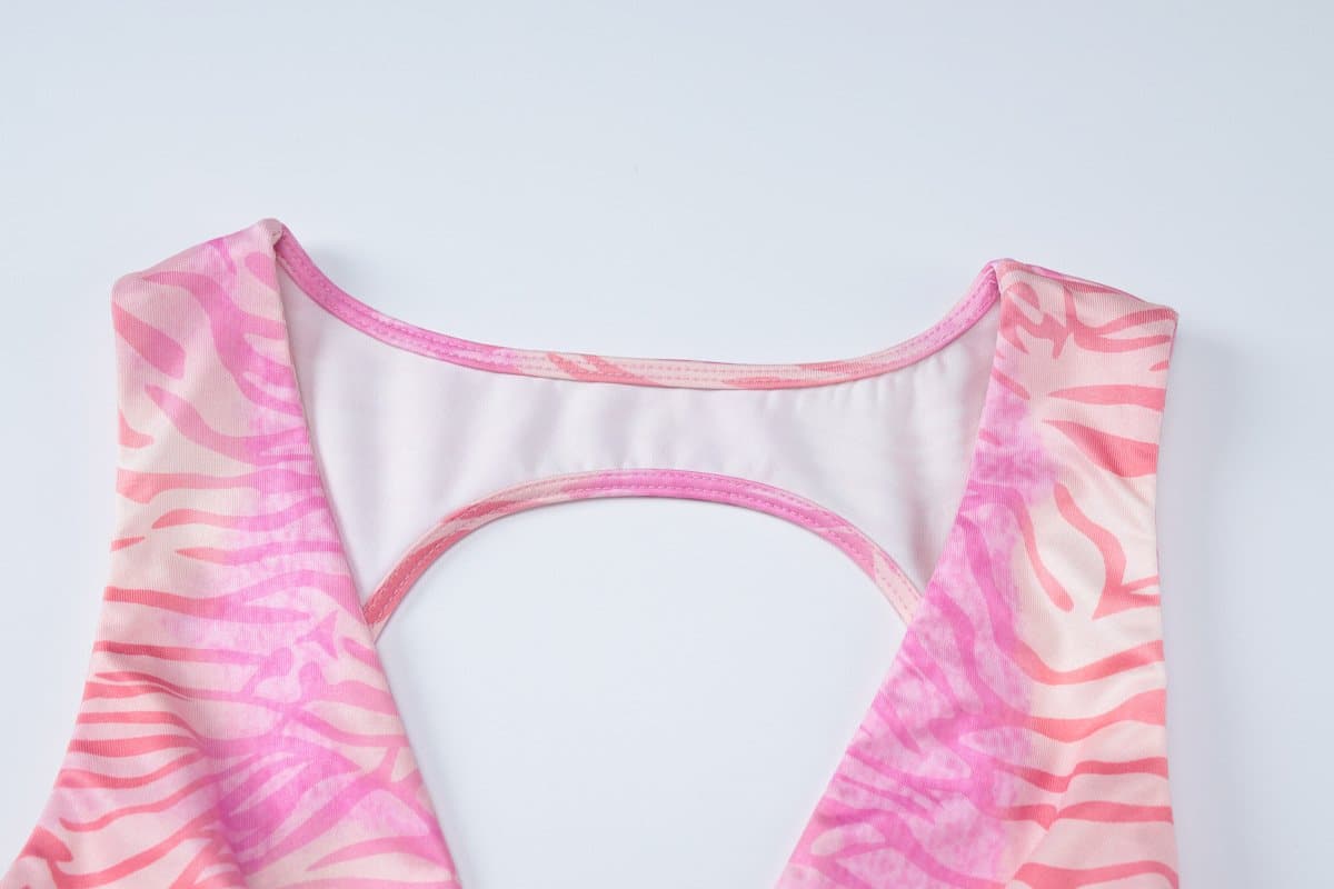 Sleeveless v neck print backless maxi dress