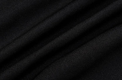 Stitch contrast high neck long sleeve slit maxi dress