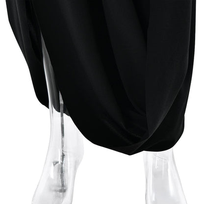 U neck ruched solid backless cami maxi dress