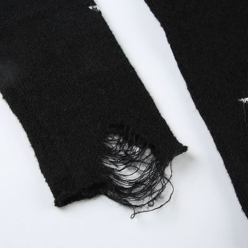 Five-pointed star pattern long sleeve sweater top