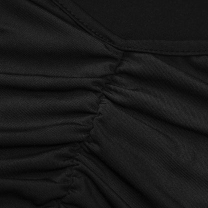 One shoulder ruched irregular backless maxi dress