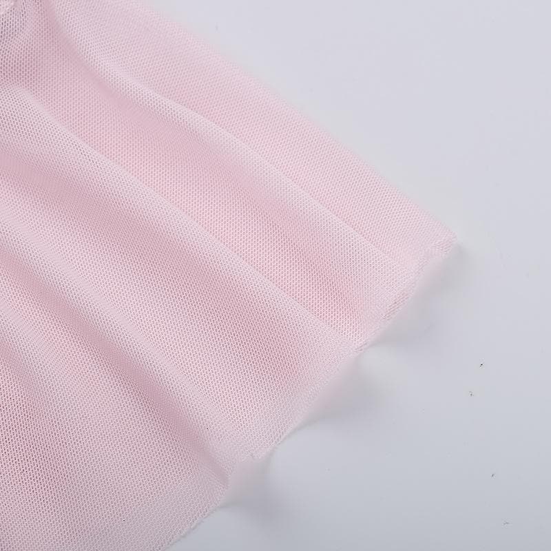 Halter drawstring ruched mesh glitter crop top