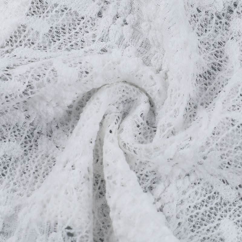 Lace slit ruched bowknot spaghetti strap top
