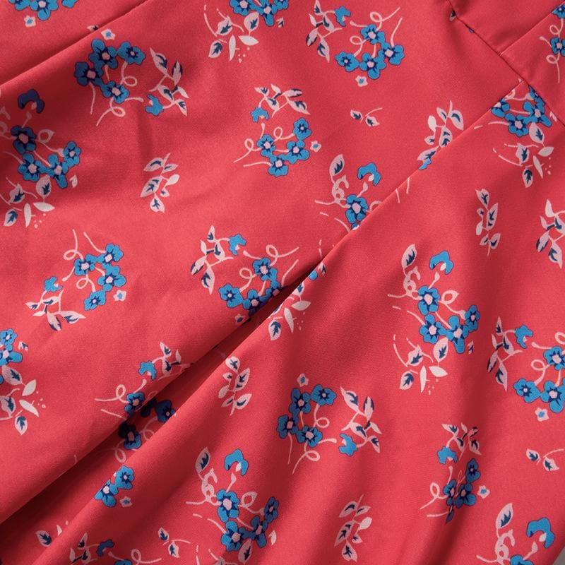 Flower print zip-up u neck cami maxi dress