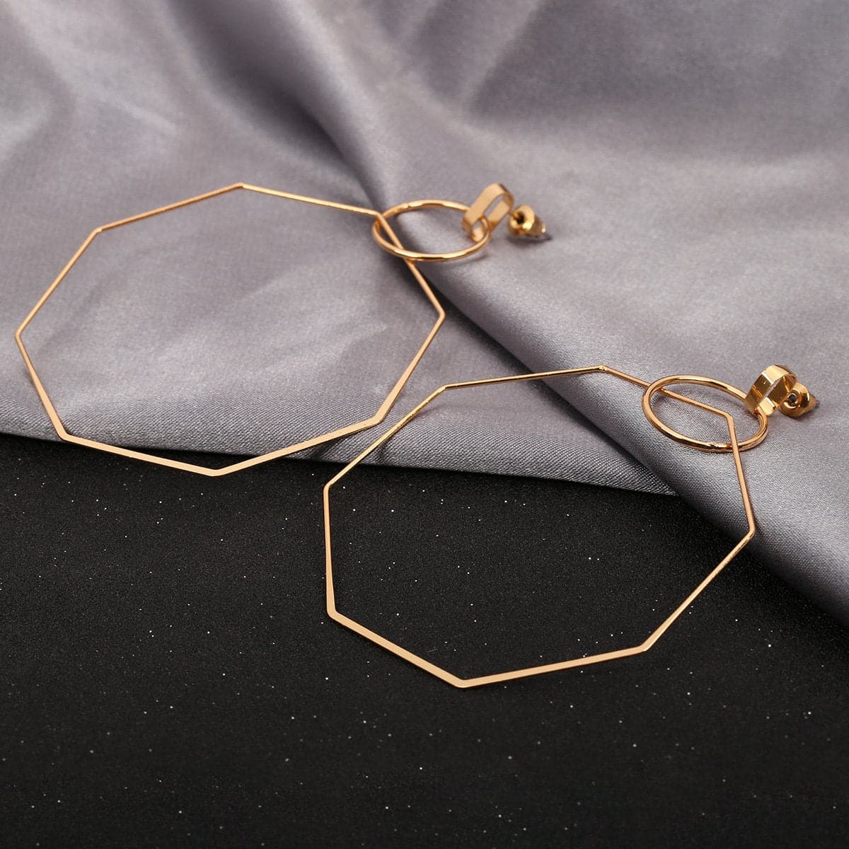 Octagon layered solid stud earrings