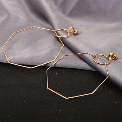 Octagon layered solid stud earrings