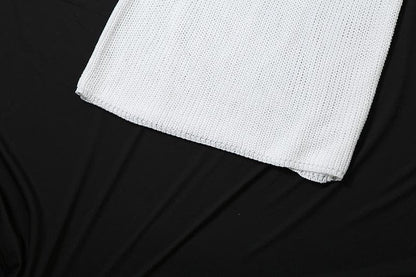 Knitted hollow out see through halter cut out maxi dress