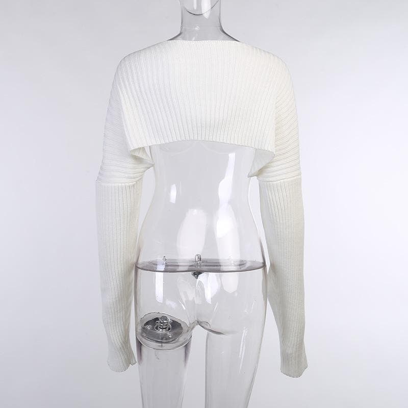 Knitted long sleeve cropped top