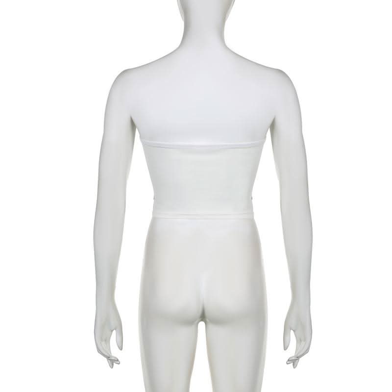 Butterfly print backless tube top