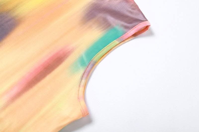 Stitch sleeveless contrast high neck maxi dress-final-sale