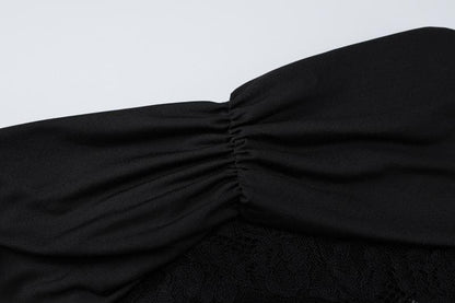 Off Shoulder Floral Lace Sheer Bodycon Floor Length Maxi Dress