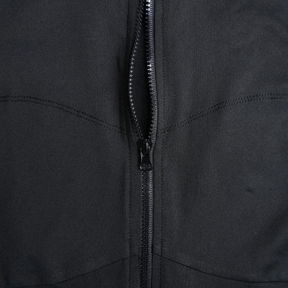 Short sleeve zip-up high neck solid jumpsuit
