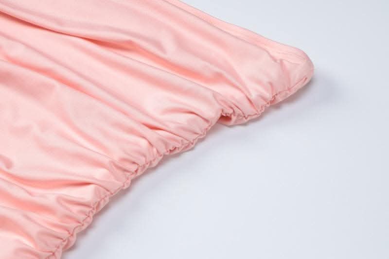 Ruched solid slit irregular backless tube maxi dress-final-sale