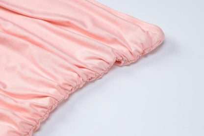 Ruched solid slit irregular backless tube maxi dress-final-sale