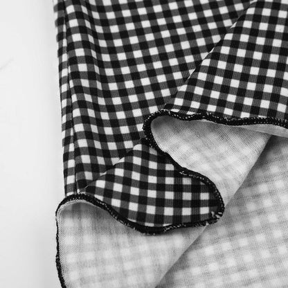 U neck plaid bowknot ruffle contrast ribbon tank top