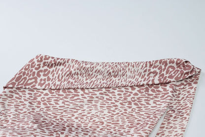 Irregular halter leopard print contrast maxi dress