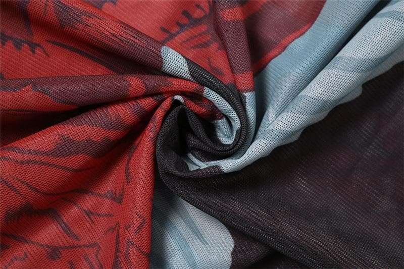 Sleeveless flower print mesh see through maxi dress