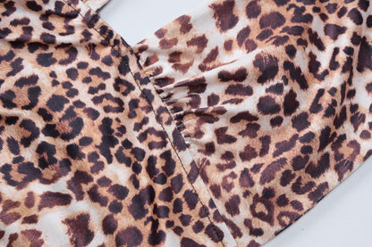Leopard print halter backless crop top