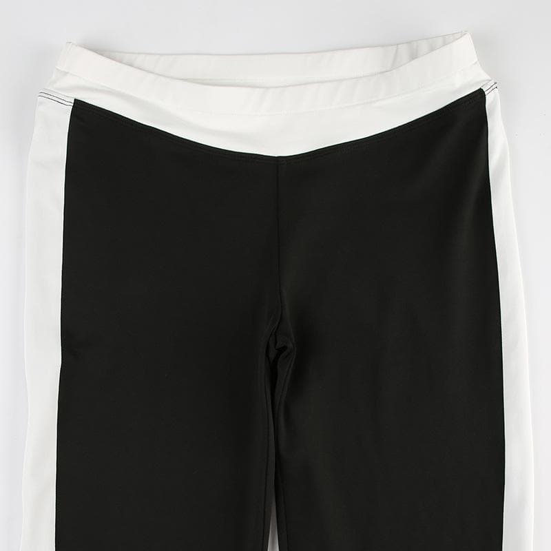 Stitch high rise contrast ruched pant