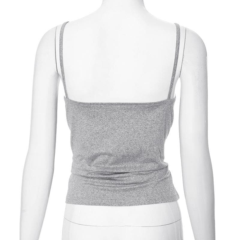 Ruffle backless ruched solid cami top