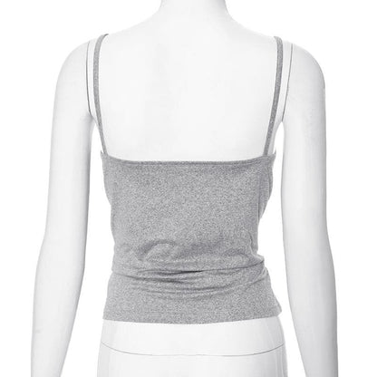 Ruffle backless ruched solid cami top